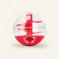Red PETEE Roll & Reward Cat Treat Ball in a PETEE studio scene