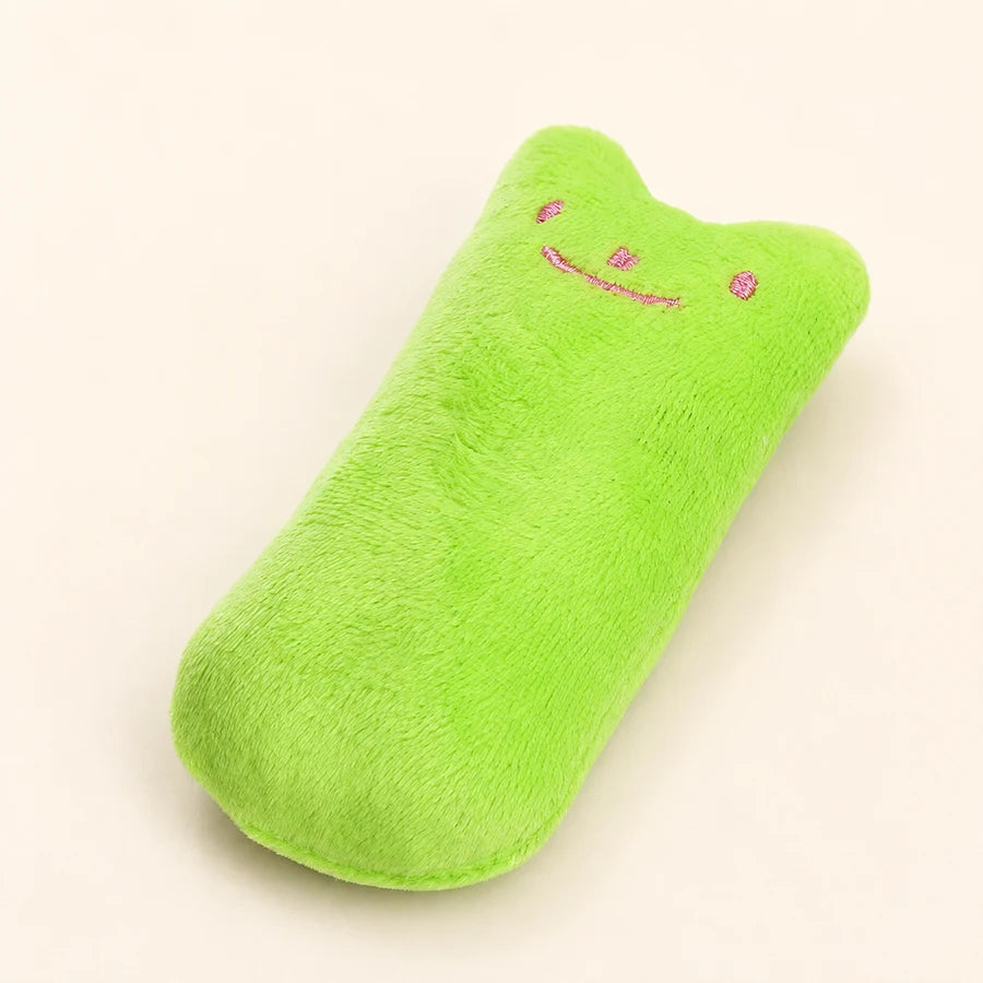 Green PETEE Mini Catnip Pillow in a PETEE studio scene