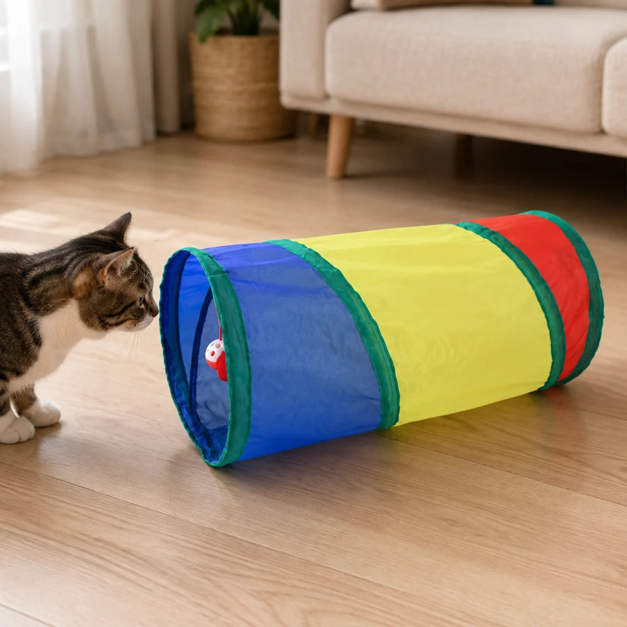 Rainbow Z PETEE Rainbow Hide & Play Cat Tunnel in a PETEE real-use scene