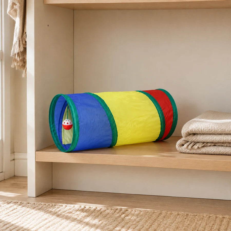 Rainbow Z PETEE Rainbow Hide & Play Cat Tunnel in a PETEE storage context